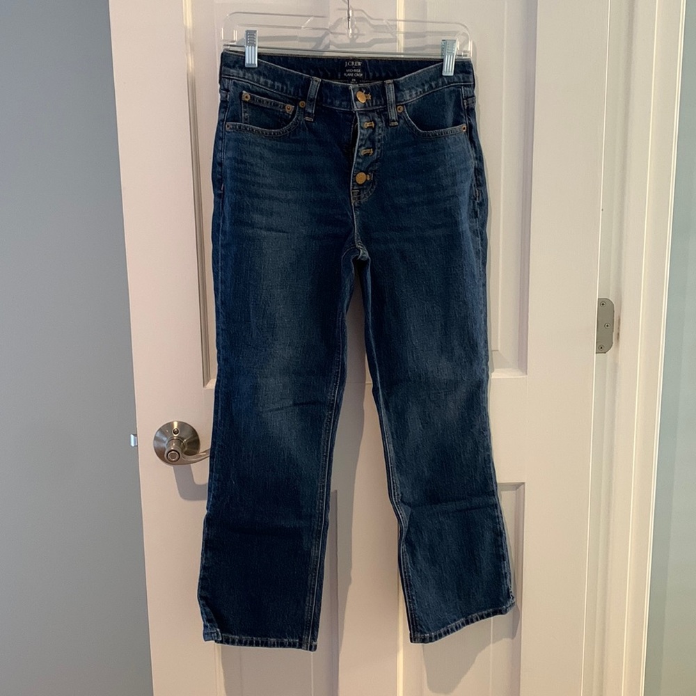 J. Crew mid-rise flare crop jeans - 26